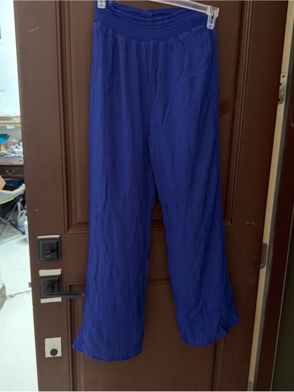 Love 83 Electric Blue Flowing Wide-Leg Pants w top pantsuit size L